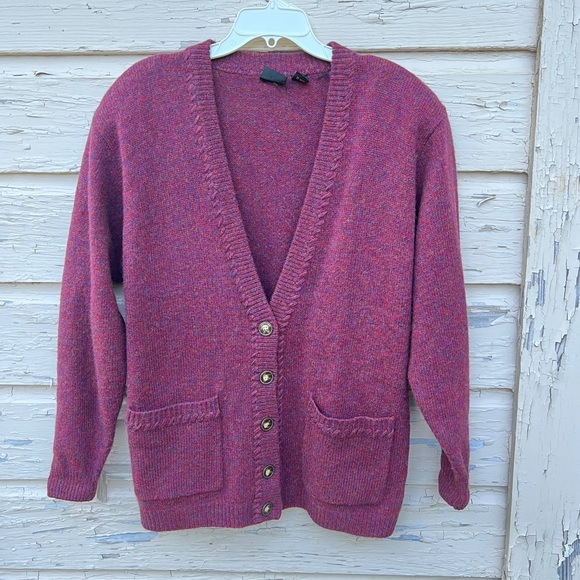 Lizsport Sweaters - Vintage Wool Lagenlook Dark Academia Grandmacore Grandpa Cardigan Sweater